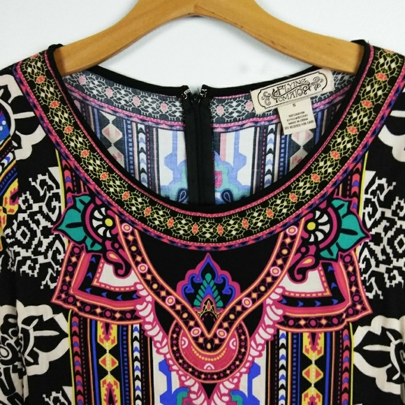 Flying Tomato Tribal Boho bell sleeve Tunic Dress - Picture 3 of 5